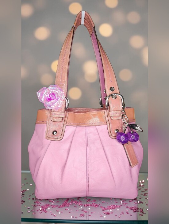 Coach Handbags - Y2K Vintage Coach Soho Pleated Leather Shoulder Bag In Pink Style number F13732